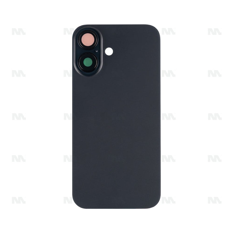 Vitre Arrière sans NFC pour Apple iPhone 16, bloc complet de caméra agrandi - Noir - Compatible