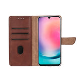 Rixus Bookcase pour Samsung Galaxy A26, A17 Marron