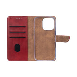 Rixus Bookcase pour Apple iPhone 16 Pro Max Rouge foncé