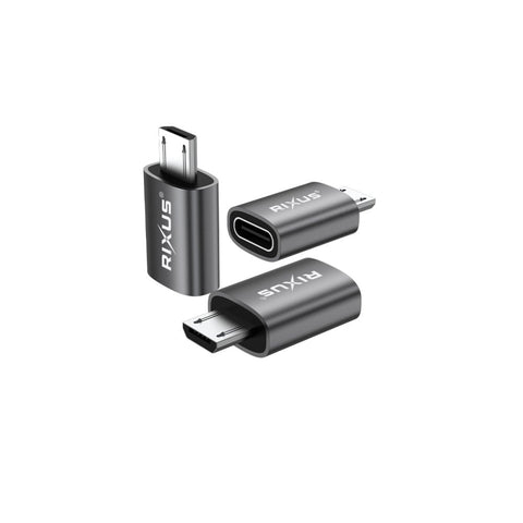 Adaptateur OTG Micro vers USB-C Rixus RXOTG05 gris sidéral (lot de 2)