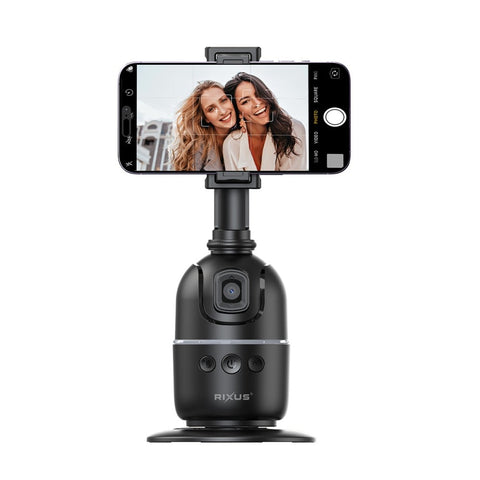 Suivi automatique du visage Rixus RXAG03 pour vlog, vidéo, Tik Tok – Noir