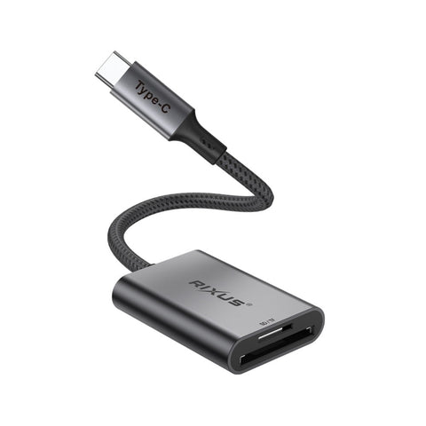 Adaptateur lecteur de carte SD/TF USB-C Rixus RXCR01 Gris sidéral
