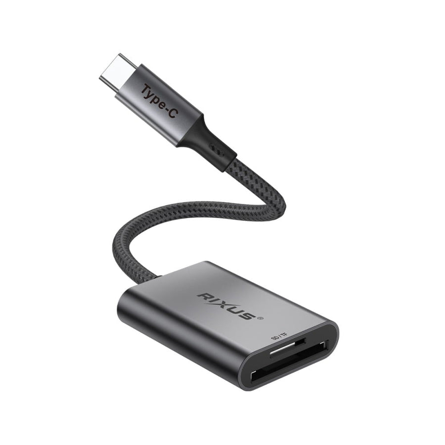 Adaptateur lecteur de carte SD/TF USB-C Rixus RXCR01 Gris sidéral