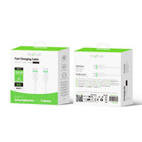 Câble de recharge rapide Rixus RXUC13C USB-C vers USB-C 30 cm blanc