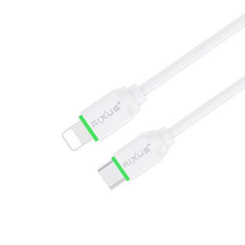 Câble de synchronisation des données et de recharge rapide Rixus RX2023 – 2 m – Blanc