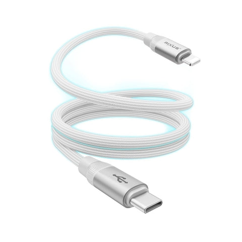 Câble de recharge magnétique Rixus RXUC59L USB-C vers Lightning 1 m 30 W blanc