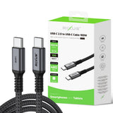 Câble Rixus RXUC04 USB-C 2.0 vers USB-C 1 m 100 W gris sidéral