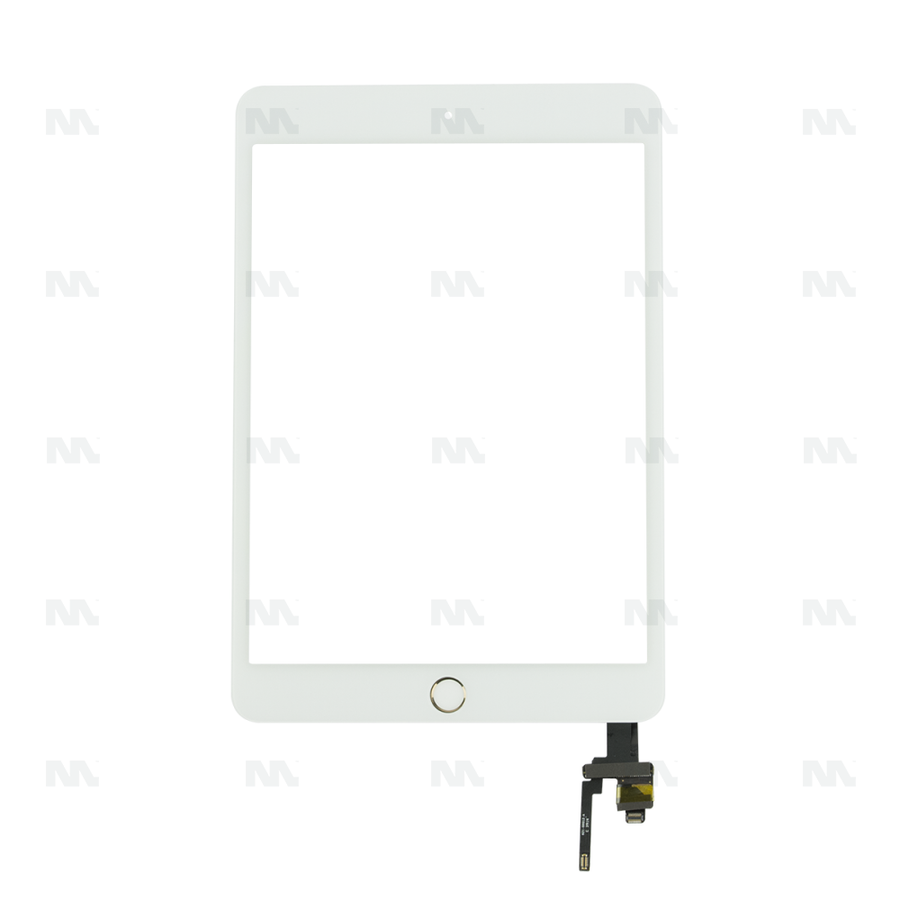 Vitre Tactile Original OEM pour iPad mini 3 Home Button Flex - Blanc