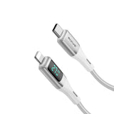 Câble USB-A vers Lightning tressé Rixus RXUC29AL avec écran LED blanc