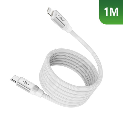 Câble de recharge magnétique Rixus RXUC59L USB-C vers Lightning 1 m 30 W blanc