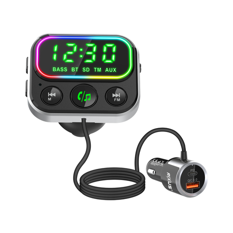 Émetteur FM Bluetooth 2 en 1 et adaptateur pour voiture – Rixus RXBT55 – Noir