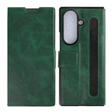 Étui portefeuille Rixus avec porte-stylo pour Samsung Galaxy Z Fold 7 vert