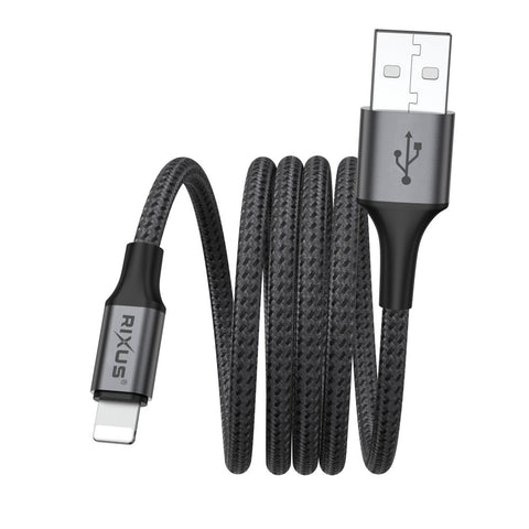 Câble de recharge magnétique Rixus RXUC66AL USB-A vers Lightning 100 cm 10 W noir
