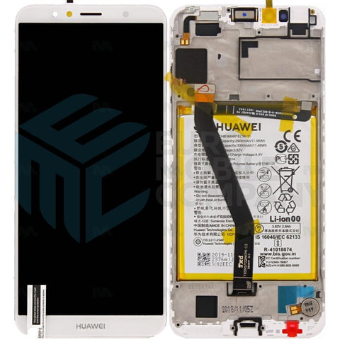 Chassis + Ecran Officiel Service Pack + Vitre + Batterie pour Huawei Y6 (2018) / Honor 7A - Battery White