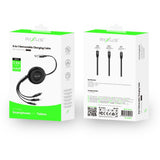 Câble de recharge rapide rétractable 3 en 1 Rixus RXUC25 noir