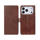 Rixus Bookcase pour Apple iPhone 17 Pro Max Marron
