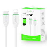 Câble Rixus RX2022 pour synchronisation des données et recharge rapide USB-C vers Lightning, 1 m
