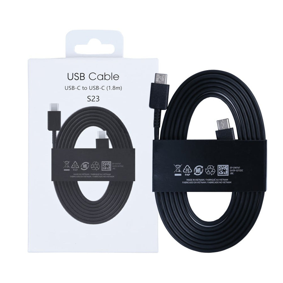 Câble de données USB-C vers USB-C 180 cm noir Boîte de vente au détail