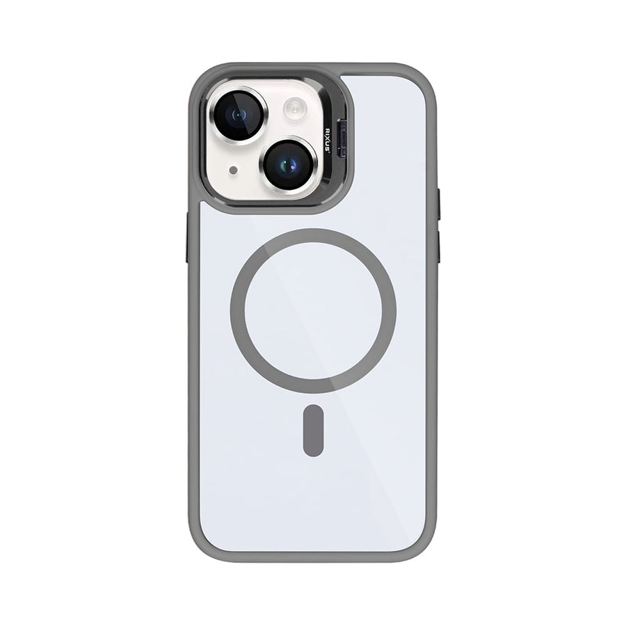 Étui Rixus Classic 03 avec MagSafe pour Apple iPhone 15 Plus Gris titane