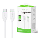 Câble Rixus RX2016 pour synchronisation des données et recharge rapide USB-C vers USB-C, 2 m