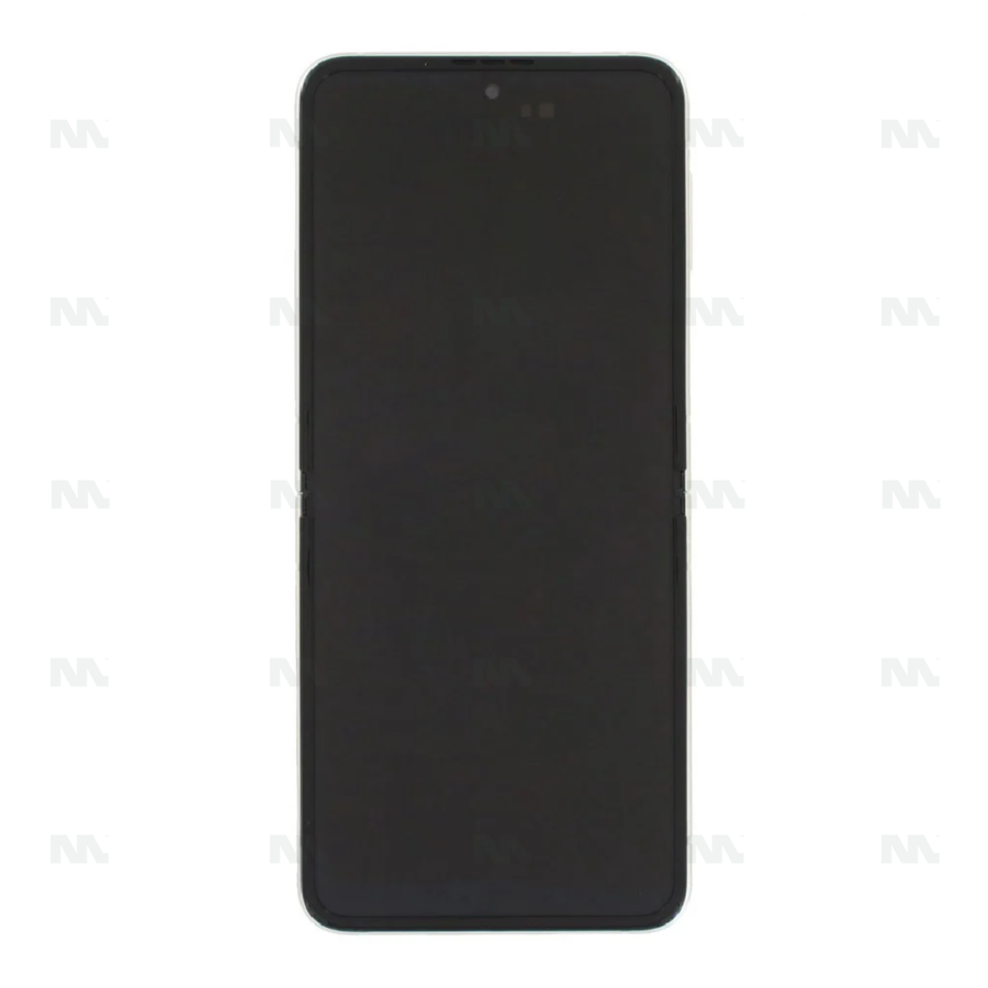 Chassis + Ecran LCD complet pour Samsung Galaxy Z Flip 3 (SM-F711B) GH82-27243B / GH82-26273B (No Camera) - Crème