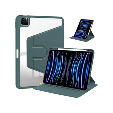 Étui de protection en cuir PU pour iPad 10,2 et 10,5 pouces, vert nuit