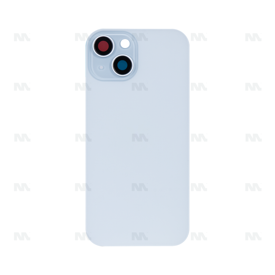 Vitre Arrière sans NFC, cadre de caméra agrandi bleu Compatible pour Apple iPhone 15 Plus