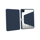 Étui de protection en cuir PU bleu foncé pour iPad Air 4, Air 5 10,9, Pro 11 (2020, 2022), Air 11 (2024)