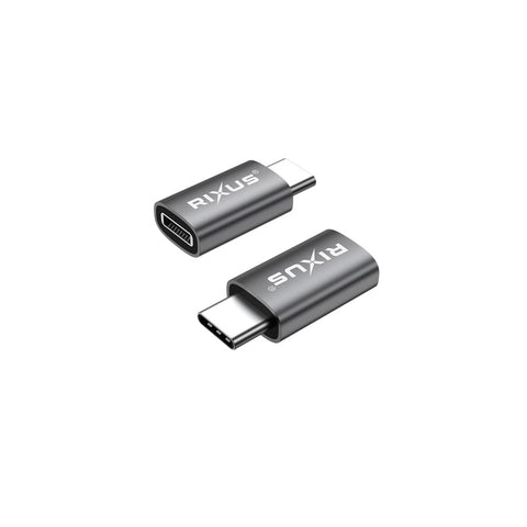 Adaptateur OTG USB-C vers Lightning Rixus RXOTG03 gris sidéral (lot de 2)