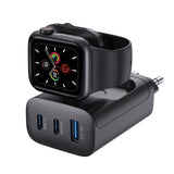 Bloc de recharge Rixus RXHC40 43 W pour Apple iWatch, iPhone, Airpods Noir