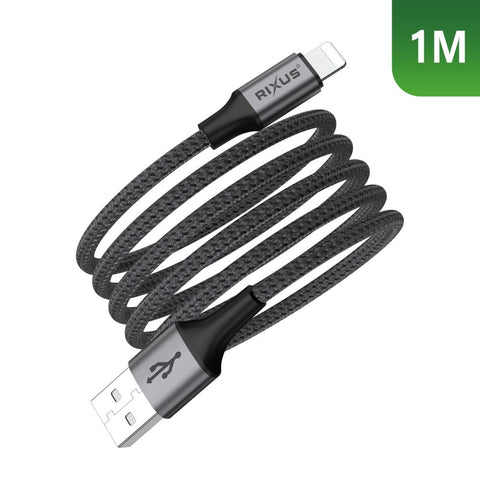 Câble de recharge magnétique Rixus RXUC66AL USB-A vers Lightning 100 cm 10 W noir
