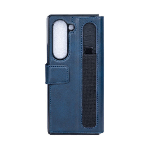 Étui portefeuille Rixus avec porte-stylo pour Samsung Galaxy Z Fold6 bleu