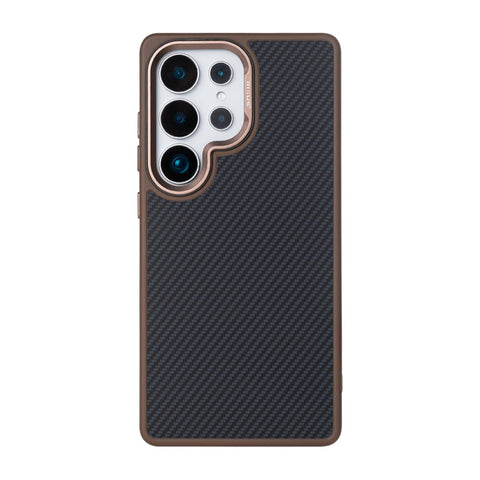 Coque Mag Carbon avec MagSafe pour Samsung Galaxy S25 Ultra - Marron