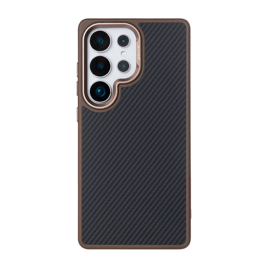 Coque Mag Carbon avec MagSafe pour Samsung Galaxy S25 Ultra - Marron
