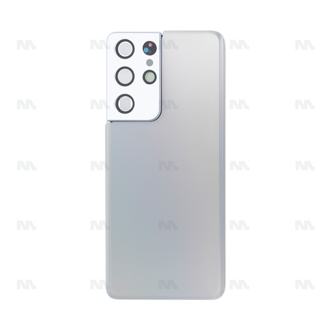 Vitre arrière pour Samsung Galaxy S21 Ultra G998B avec objectif Phantom Silver Original
