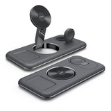 Support de recharge sans fil 3 en 1 Rixus RXWC31 pour téléphone, montre et Airpods, noir