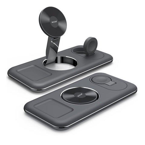 Support de recharge sans fil 3 en 1 Rixus RXWC31 pour téléphone, montre et Airpods, noir