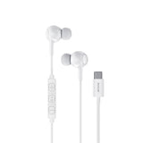 Écouteurs filaires USB-C Rixus RXHD56CW avec microphone, blancs