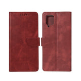 Rixus Bookcase pour Samsung Galaxy A22 4G Rouge foncé
